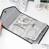 Storage Boxes Bins New Portable Jewelry Earrings Holder Bag Travel Bracelet Watch Ring Organizer Foldable Storage Case Women Pouch D Dhyke