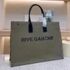 Designer Rive Gauche Shopping Bag Women Handbags Tote Linen Leather Handbag Fashion Large Beach Bags Luxury Travel Shoulder Wallet Purses