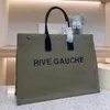 Designer Rive Gauche Saco de Compras Mulheres Bolsas Tote Bolsa De Couro De Linho Moda Grande Sacos De Praia Bolsas De Viagem De Luxo Carteira De Ombro