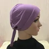 Cykelmössor Kvinnor under halsduk Hijab Stretchable Black Headscarf Cotton White Bonnet Cap Ladies Simple