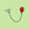 Brooches Fashionable Red Balloon With S.s Ceorcie Sailboat Chain Link Brooch Movie Child Interest Lapel Pins For Kids Bag Accessories