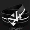 Luxury brand unisex fashionable shiny black and white design buckle high-quality waist belt