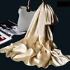 Halsdukar 100% riktig siden halsduk kvinnor bufanda hangzhou siden sjalar wraps för lady solid halschief naturlig siden satin halsduk foulard femme 230907