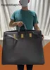 60 Bolsa Handmade 7a Extra Grande Totes Bag Business Travel Ombro Bolsas Designer Brk Bolsas 60cm Capacidade Domineering Mens Couro Tem Logotipo