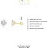 14k Yellow Gold Solitaire Round Cubic Zirconia Stud Earrings in Secure Screw-backs