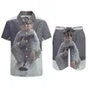 Herren-Trainingsanzüge Hasbulla Herren-Sets Russian Dawrf Funny Dank Famous Casual Shirt Set Trendy Vacation Shorts Sommer Custom Suit 2-teilig