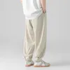 Pantaloni da uomo HOUZHOU uomo in seta di ghiaccio da jogging pantaloni casual oversize estivi all'aperto per streetwear coreano nero Hip Hop giapponese