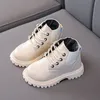 Boots Kids Baby Girls Boots Spring/Autumn Single Shoes Fashion Cotton Shoes Children Boys Plush Boots Lace Up Velvet Winter Boots 230907