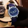 Montres-bracelets 2023 hommes de luxe 43.5mm étoile rotative lumineuse grand cadran bracelet en cuir montre mécanique de marque supérieure