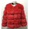 Women's Fur Faux Fur 2023 Winter New Furry Coat Faux Fox Fur Coat Fashion Women Elegant Fluffy Jacket Thick Warm High Quality Plush Overcoat Yellow x0907