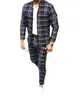 Männer Trainingsanzüge Jacke Anzug Männer Zweiteilige Outfits Streifen Oberbekleidung Plaid Set Reißverschluss Casual Set Herbst Mode Männliche Herren Kleidung Sportswear x0907