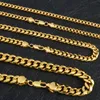 Ketten Diana Baby Kubanische Kette Halskette Für Männer Frauen Basic Punk Kupfer Lange Dicke Curb Link Choker Gold Farbe Solide metall Colla