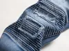 Jeans da uomo 2023 Pantaloni skinny blu da uomo di alta qualità per uomo Slimfit denim strappato 38 42