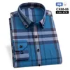 Camisas casuais masculinas Oxford listrado camisa de manga comprida moda coreana magro estilo inglaterra roupas xadrez venda de fábrica chinesa