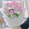 Flores decorativas feitas à mão lírio tulipa torcido buquê criativo simulação flor finalizada dia dos namorados presente de ação de graças para