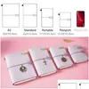 Notepads Wholesale White Fog Wax Leather Tn Hand Book Notepad Handmade Cowe Notebook Loose-Leaf Pink Girl Drop Delivery Office School Dhdlv