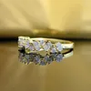 Pierścienie klastra 18k złota splatyna 925 srebrna 2 3 mm owalna cięta wysoko węglowa diamentowa szlachetna szlachetna biżuteria biżuteria