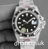 Billigt YM Datum 116695 116659 Blue Dial Automatic Mens Watch Rainbow Diamond Bzeel Gold rostfritt stål Strap Watches gratis presentarmband