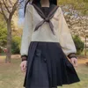 Clothing Sets Japanese School Uniform JK Girl S-XXL Navy Brown Scarf College Suit Sailor Costume Women Sexy Shirt Pleated Skirt