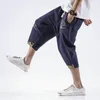 Men's Pants Streetwear 2023 Summer Men Sweatpants Cotton Linen Embroidery Loose Harem Jogger Casual Fitness Trousers Plus Size 5XL