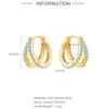 Серьги-кольца LENNIK Plata, стерлинговое серебро 925 пробы, классические геометрические женские кольца с цирконием и двойной линией, ювелирные изделия для ушей