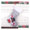 Weihnachtsdekorationen, Socken, Dekoration, Süßigkeiten, Strümpfe, grauer Weihnachtsbaum-Anhänger, großer Weihnachtsstrumpf mit Lichtern, Kinder-Weihnachts-Geschenktüte, Dh06Z