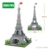 Blocos 3585pcs Arquitetura Mundial Modelo Paris Torre Cidade Micro Construção Diamante Blocos de Construção DIY Brinquedos para Crianças Presentes R230907