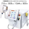 Puissant nouveau 808nm glace Diodo Trio 3 vagues Diode Laser épilation 808 Nm épilation permanente 3 vagues titane Machine