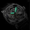 Zegarek na rękę automatyczny zegarek mechaniczny Wysokiej jakości Wysokiej jakości Eksylna pusta design męski Wristswatch Waterproof zegar ELOOJ