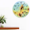 Wall Clocks Watercolor Sunflowers And Flowers Clock Large Modern Kitchen Dinning Round Bedroom Silent Hanging Watch