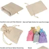 Sacs de rangement DString Sac Naturel Toile de jute Réutilisable Emballage Poche Mariage Baby Showers Anniversaire Festival Cadeau Bijoux Pochette Drop Del Ote8A