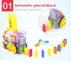 Блоки Domino Train Car Set Набор мостов Красочные пластиковые блоки домино Детские игрушки Рождественский подарок на день рождения для детей Мальчик девочка 230907