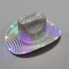 LED Hat Cowgirl Flashing Light Up Sequin Cowboy Hats Luminous Caps Halloween Party Costume 0127 s