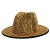 Breda brimhattar hink fedora jazz cowboy hatt för kvinnor och män fördubblar färglock röd med svart diamant grossist droppleverans fa dhrpo