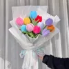 Fiori decorativi fatti a mano Giglio Tulipano Bastoncino intrecciato Bouquet Simulazione creativa Fiore finito Regalo di ringraziamento per San Valentino