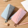 Wallets Fashion Women's Double Zipper Pu Leather Long Sequins Patchwork Glitter Wallet Coin Purse Female Girls Gifts