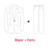 Costumes pour hommes produits de haute qualité coton mode marié couleur Pure homme costume Blazer pantalon mâle formel affaires vestes et pantalons