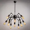 Lampes suspendues American Iron Retro Spider Lustres Éclairage Pour Salon Bar Lumières Creative Art Industriel Vent Étude Lampe Suspendue