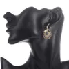 Boucles d'oreilles pendantes rondes incrustées de pierre pour femme, élégantes, atmosphère Simple, boule de Banquet pour femme, fête de mariage