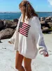 Y2K Femmes Hiver Vintage Dames De Luxe Drapeau Américain Tricot Pull Esthétique À Manches Longues Chandails Surdimensionné Hauts Pullover Vêtements 230906