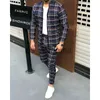 Männer Trainingsanzüge Jacke Anzug Männer Zweiteilige Outfits Streifen Oberbekleidung Plaid Set Reißverschluss Casual Set Herbst Mode Männliche Herren Kleidung Sportswear x0907