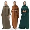 Roupas étnicas Casual Mulheres Muçulmanas Um Pedaço Cachecol Hijabs Abaya Jilbab Turquia Islâmica Simples Conveniente Com Lenço Vestido Solto Robe