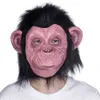 Party Masks Black Hair Red Face Ape Mask Halloween Animal Costume Cosplay Party Mask Ape Head Masks X0907