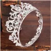 Gioielli per capelli Sier Colore Cristallo Corona Principessa Tiara Accessori Rotondo Piccolo Per Ragazza Ornamento 230202 Consegna di goccia Hairjewelry Dhcdf