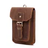 Waist Bags Vintage Retro Style Men's Crazy Horse Genuine Cowhide Leather Hip Belt Pack Fanny Phone Money Travel Bag 2034 2090 230906