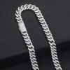 Ny ankomst 14mm guldpläterad 925 Sterling Silver VVS Moissanite Diamond Iced Out Cuban Link Chain med Luxury Jewelry Box Mpodi