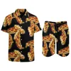 Survêtements pour hommes Pizza vacances hommes ensembles nourriture italienne chemise décontractée ensemble été motif shorts 2 pièces costume esthétique grande taille