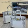 Designer Handbag Handmade Trick Crocodile Pattern Platinum Bag Can Diy 2024 New European and American Fashion Big Commuter Versatile Have Logo