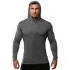 Herrtröjor Mens Fitness Tracksuit Running Sport Hoodie Gym Joggers Hooded Outdoor Workout Athletic Clothing Muscle Training Sweatshirt