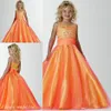 Nouvelle arrivée des filles oranges robe robe princesse Ball Gowntulle Party Cupcake Young Pretty Petit Kid Kid Wedding Flower Girl DR189M